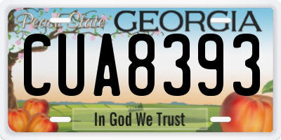 GA license plate CUA8393