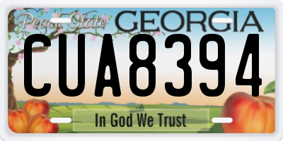 GA license plate CUA8394