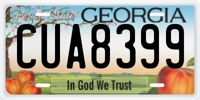 GA license plate CUA8399