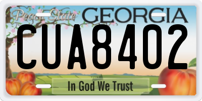 GA license plate CUA8402