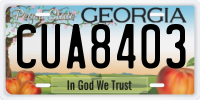 GA license plate CUA8403
