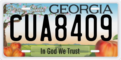 GA license plate CUA8409