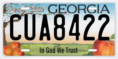 GA license plate CUA8422