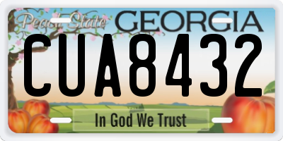 GA license plate CUA8432