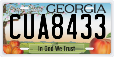 GA license plate CUA8433