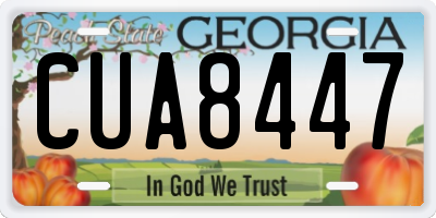 GA license plate CUA8447