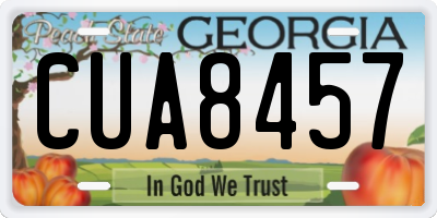 GA license plate CUA8457