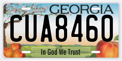 GA license plate CUA8460