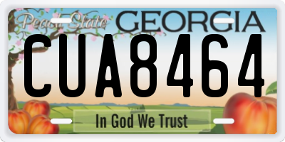 GA license plate CUA8464
