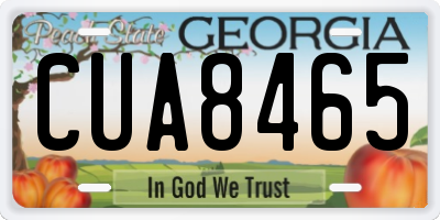 GA license plate CUA8465