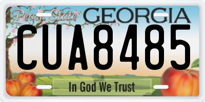 GA license plate CUA8485