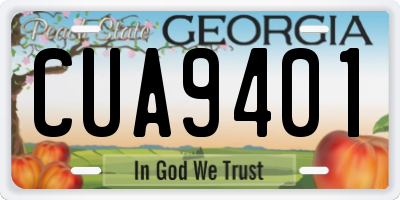 GA license plate CUA9401