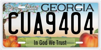 GA license plate CUA9404