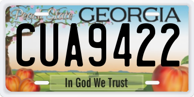 GA license plate CUA9422