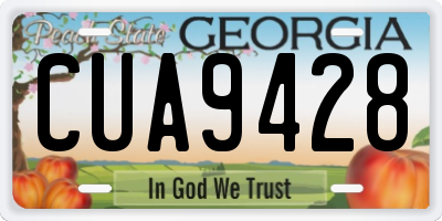 GA license plate CUA9428