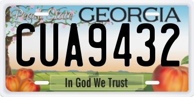 GA license plate CUA9432
