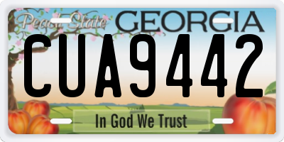 GA license plate CUA9442