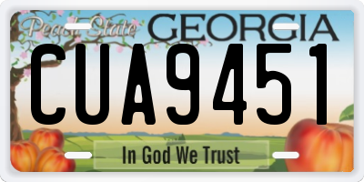 GA license plate CUA9451