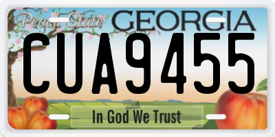 GA license plate CUA9455