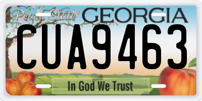 GA license plate CUA9463