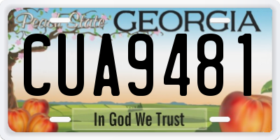 GA license plate CUA9481