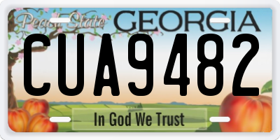 GA license plate CUA9482