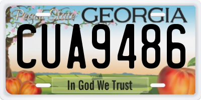 GA license plate CUA9486