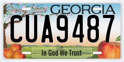GA license plate CUA9487