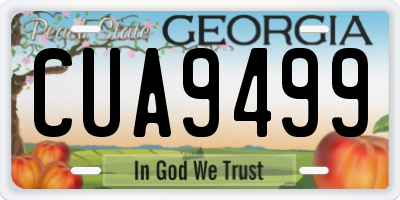 GA license plate CUA9499