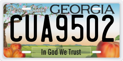 GA license plate CUA9502