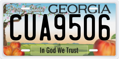 GA license plate CUA9506