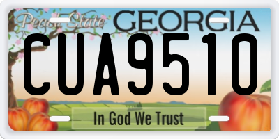 GA license plate CUA9510