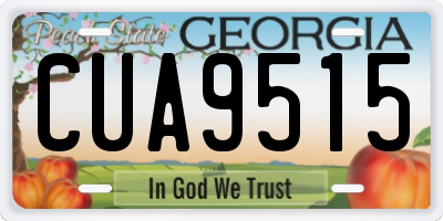 GA license plate CUA9515