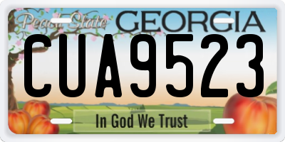 GA license plate CUA9523