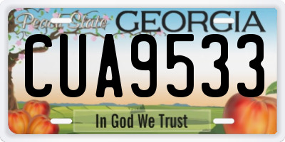 GA license plate CUA9533