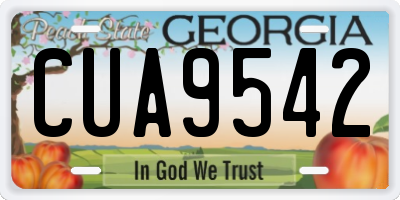 GA license plate CUA9542