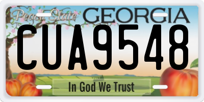 GA license plate CUA9548