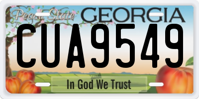 GA license plate CUA9549