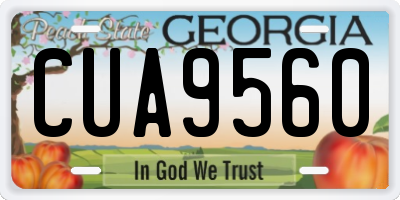 GA license plate CUA9560