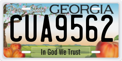 GA license plate CUA9562