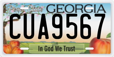 GA license plate CUA9567