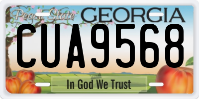 GA license plate CUA9568
