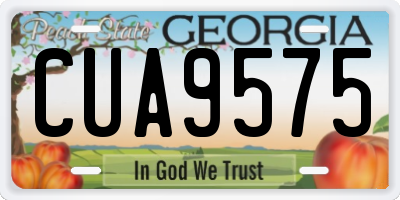 GA license plate CUA9575