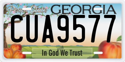 GA license plate CUA9577