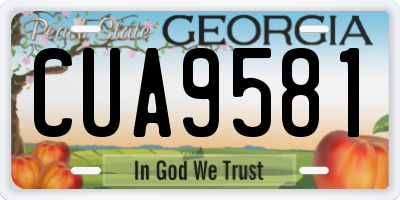GA license plate CUA9581
