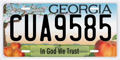 GA license plate CUA9585