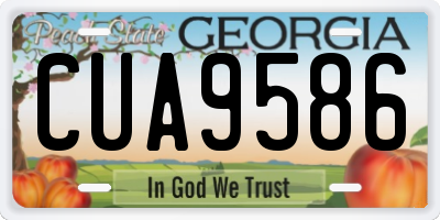 GA license plate CUA9586