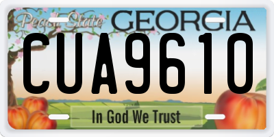 GA license plate CUA9610