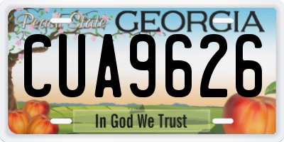 GA license plate CUA9626
