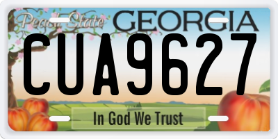 GA license plate CUA9627